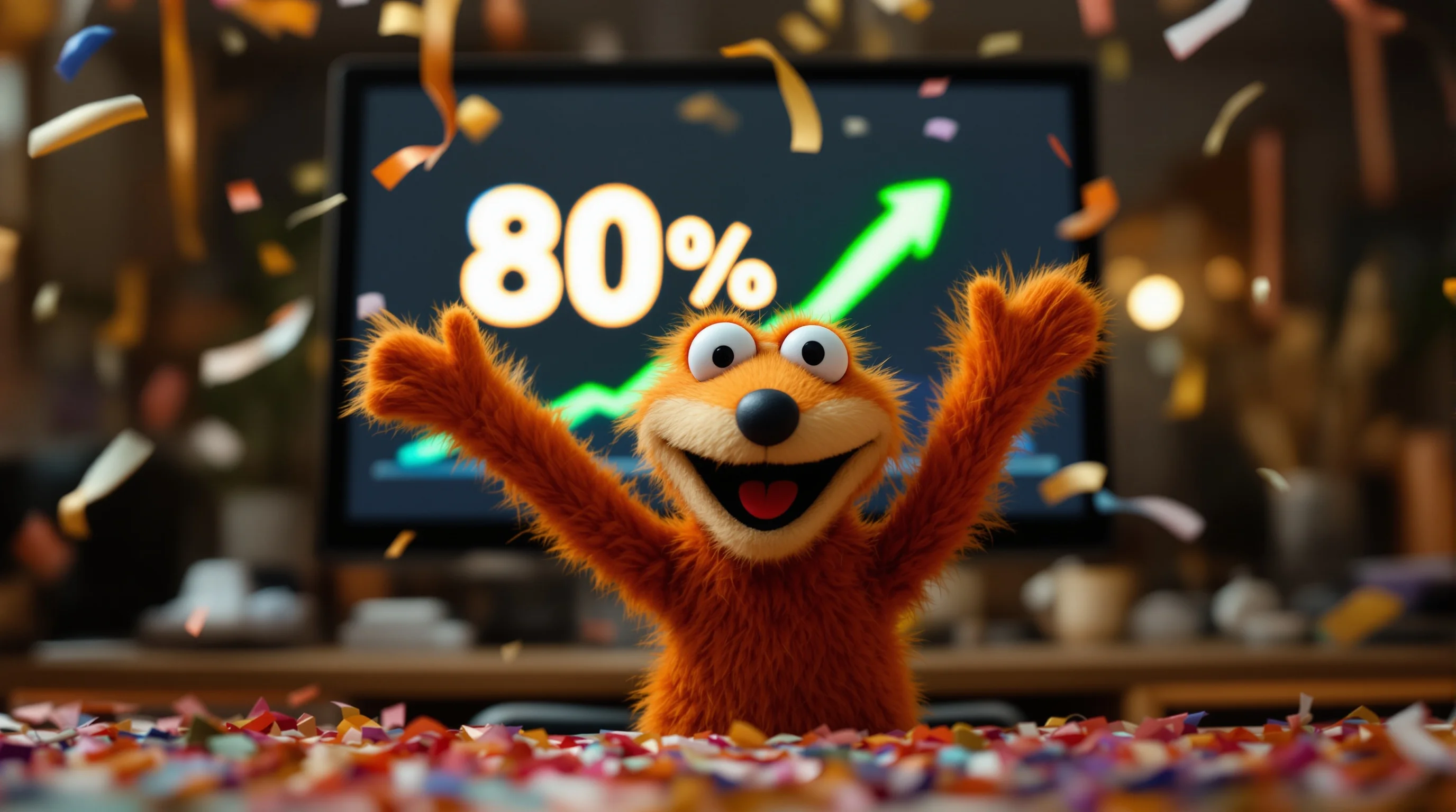 80% email automation results celebration